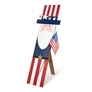 36 in. H Patriotic/Americana Wooden Uncle Sam Porch Decor