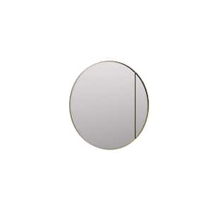 Juno 24 in. W x 24 in. H Round Gold Recessed/Surface Mount Medicine Cabinet with Mirror in Satin Brass Finish