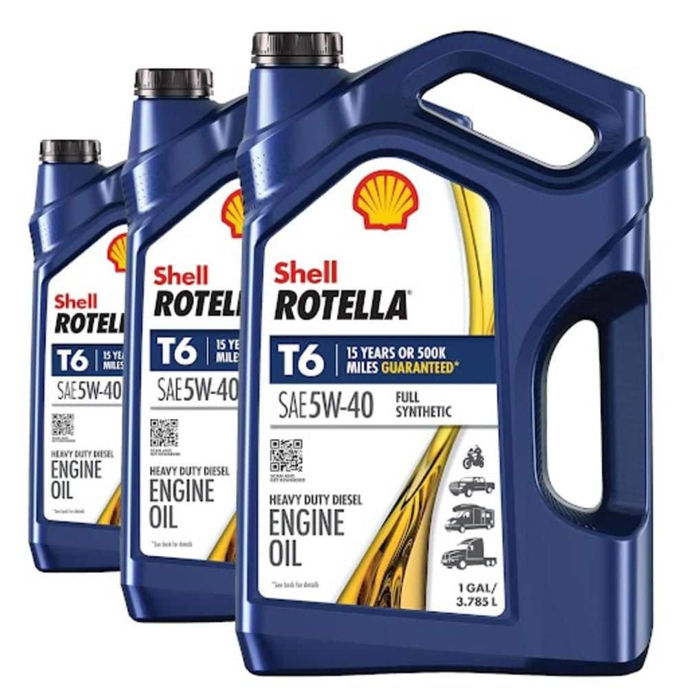 Shell Rotella T6 Full Synthetic 5W-40 Motor Oil  1 Gallon (3 Pack)