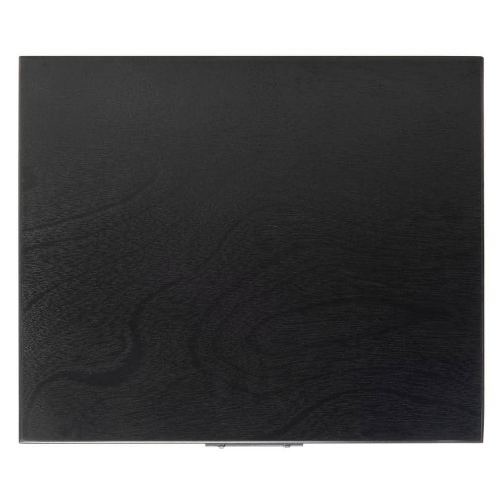 Black Wood Rectangular Accent Table with Storage Drawer