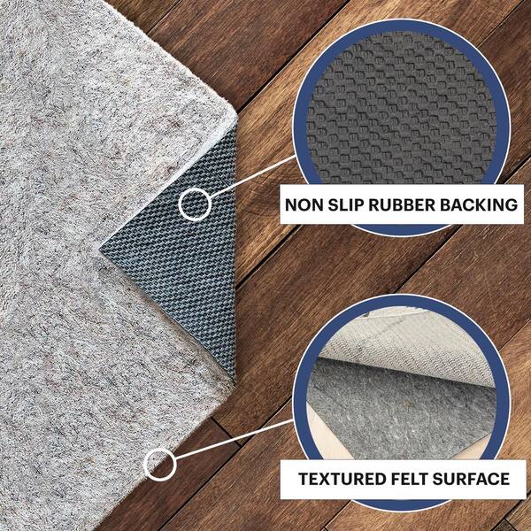 RugPadUSA Essentials 5 ft. 3 in. x 7 ft. 6 in. Hard Surface 100% Felt 1/4 in. Thickness Rug Pad