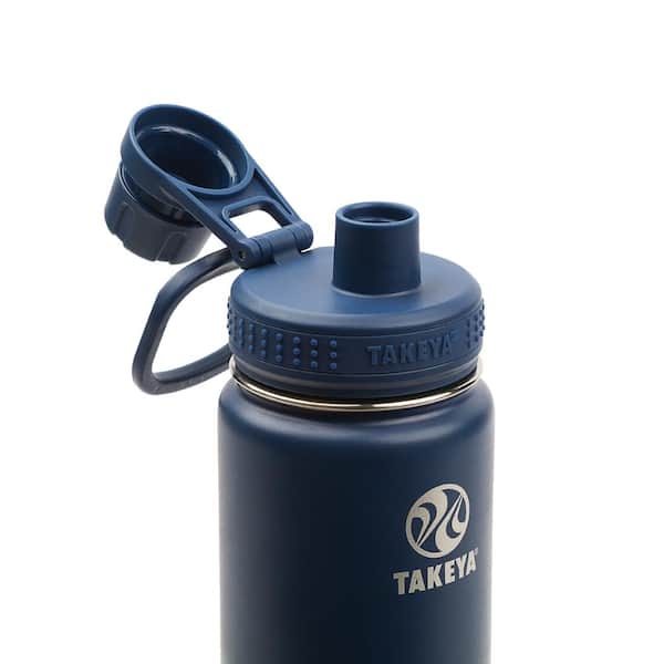 Takeya Actives Insulated Stainless Steel Water Bottle w/Spout Lid 18 oz Midnight 