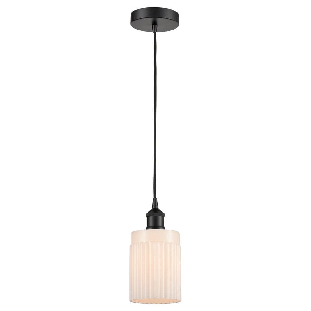 Hadley 60-Watt 1-Light Matte Black Standard Mini Pendant Light with Matte White Glass, No Bulbs Included price history on PriceWatchPro