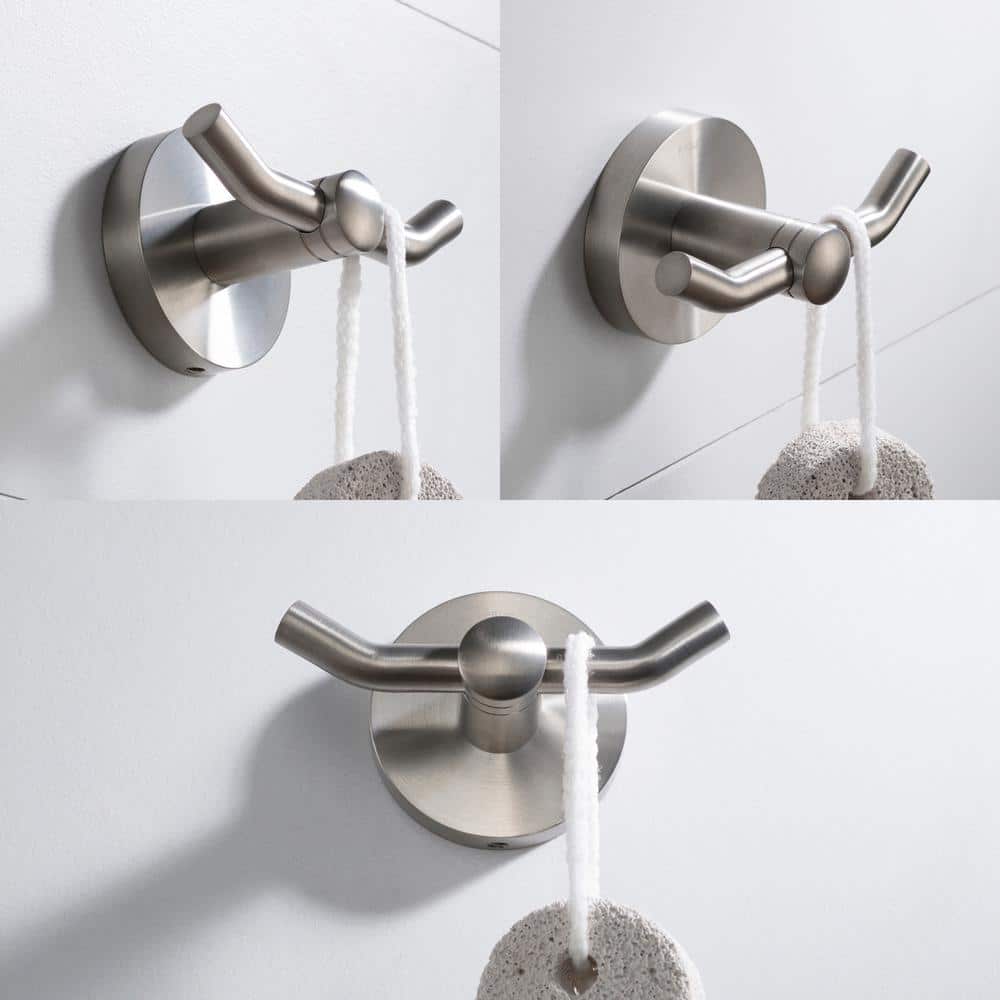 Elie Brushed Nickel Double Wall Mounted Robe Hook