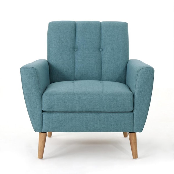 Noble House Treston Blue Fabric Tufted Club Chair