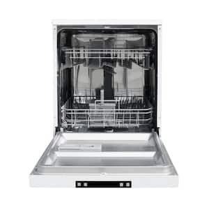 24 in. White Portable 120-Volt Dishwasher with 6 Cycles and 10 Place Settings Capacity