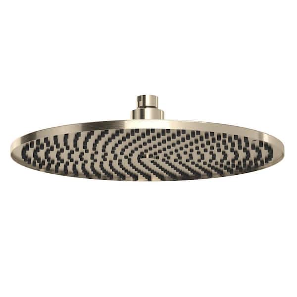 1-Spray Patterns with 1.8 GPM 12 in. Wall Mount Fixed Shower Head in Satin Nickel
