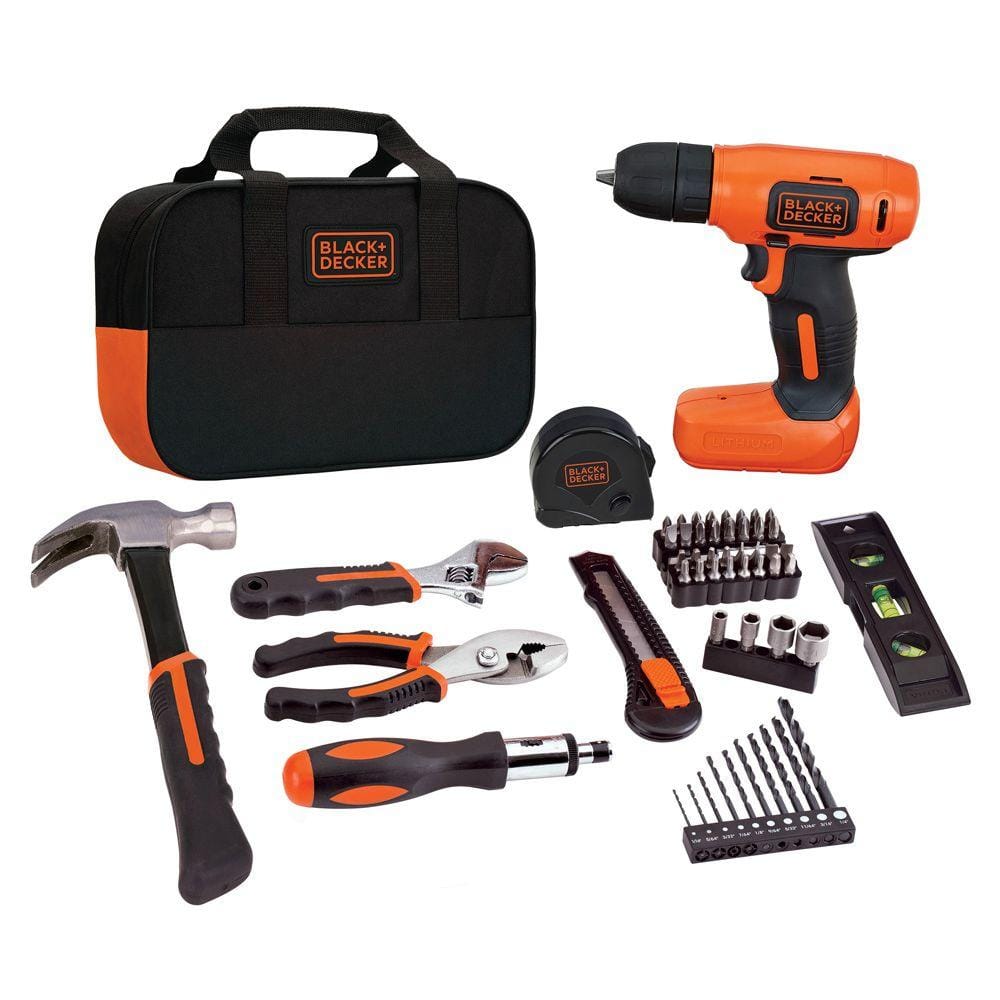  BLACK+DECKER 20V MAX* POWERCONNECT Cordless Drill/Driver + 44  pc. Home Project Kit (LDX50PK) : Tools & Home Improvement