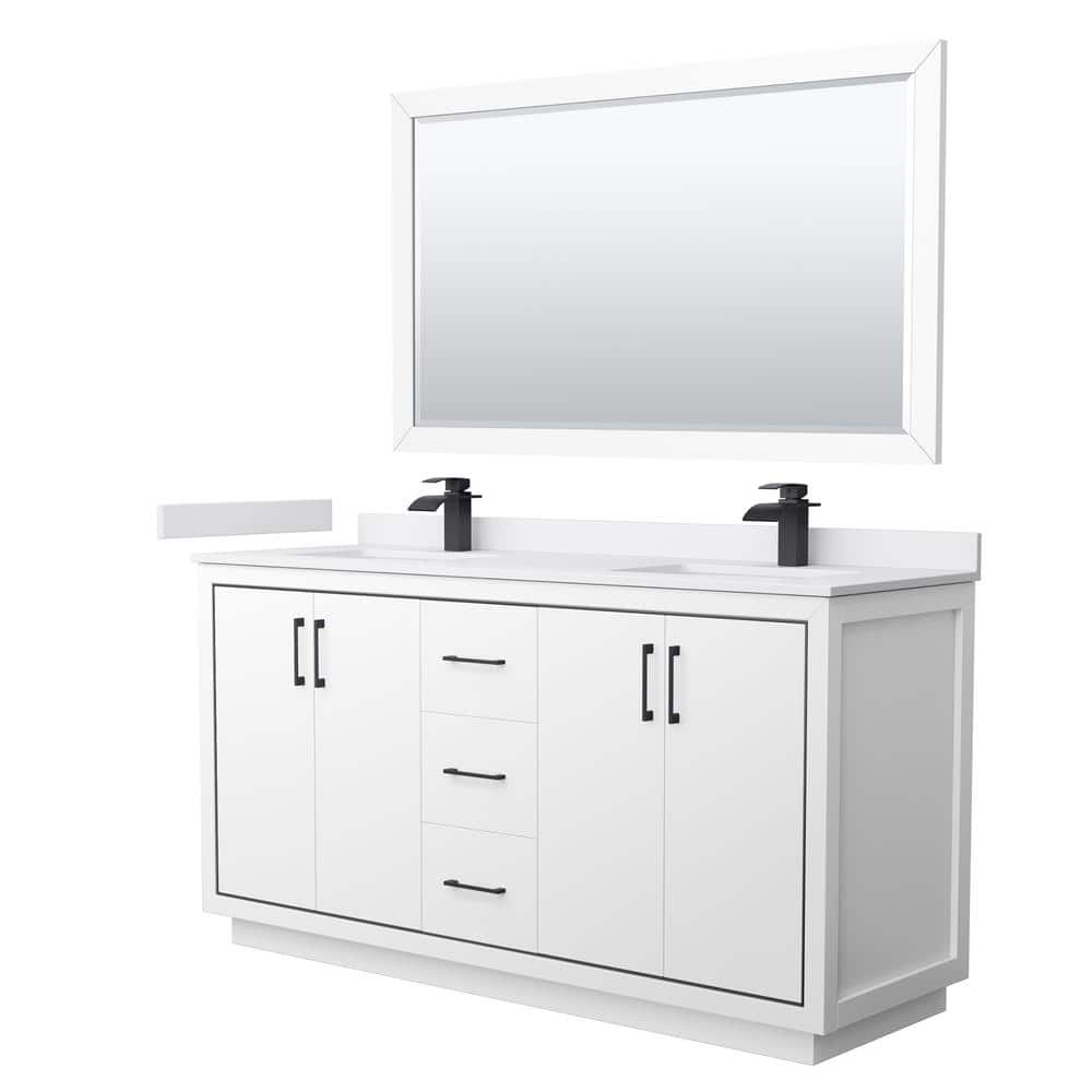 Icon 66 in. W x 22 in. D x 35 in. H Double Bath Vanity in White with White Cultured Marble Top and 58 in. Mirror price history on PriceWatchPro