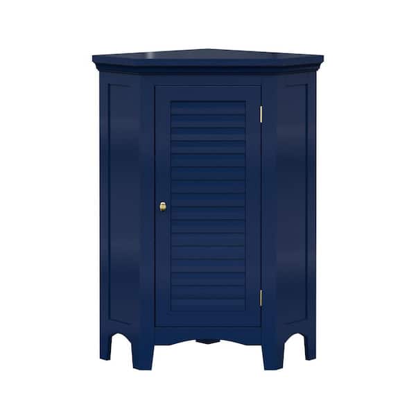Glancy 17.05 in. W x 24.92 in. D x 32.17 in. H x Blue Bathroom Storage Linen Cabinet with Faux Louvered Door in Nacy