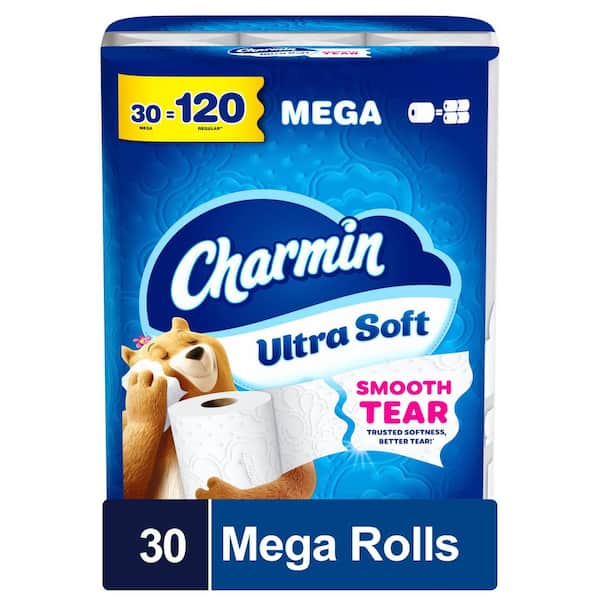 Ultra-Soft Smooth Tear Toilet Paper Rolls (30-Mega Rolls)