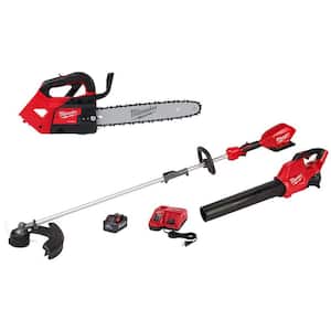 M18 FUEL 14 in. Top Handle 18V Lithium-Ion Brushless Cordless Chainsaw & String Trimmer/Blower Combo Kit (3-Tool)
