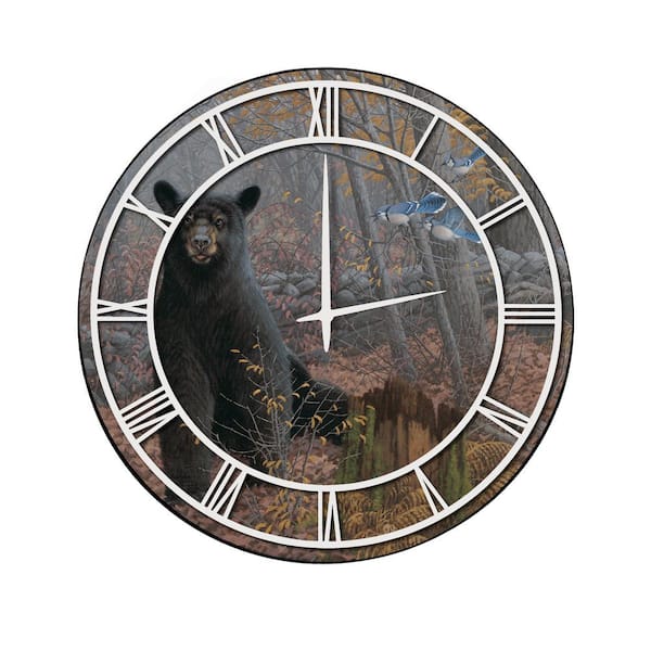 Unbranded "Stonewall Black Bear" Full Coverage Art and White Numbers Imaged Wall Clock