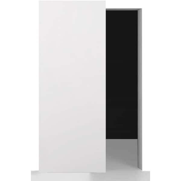 Flush 36 in. x 80 in. Primed Manufactured Wood w/BaseBoard Hidden Sliding Barn Door with Hardware Kit
