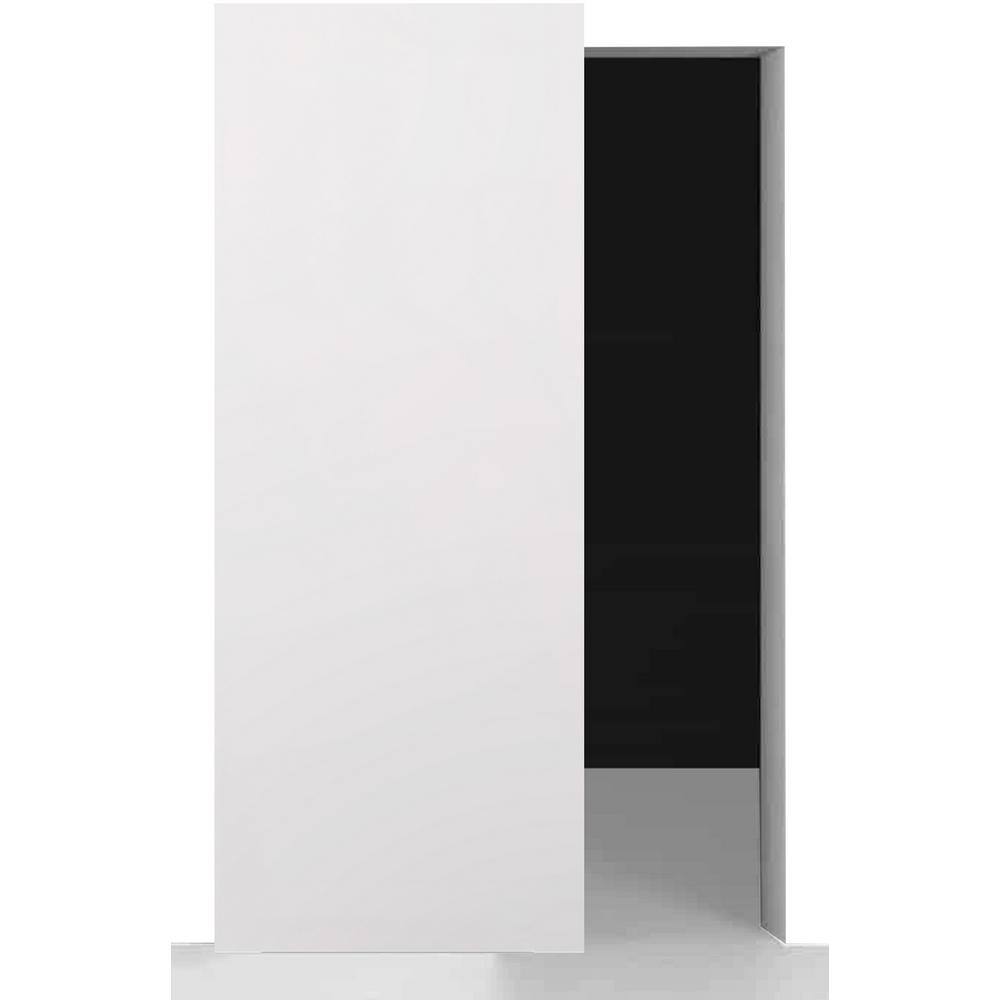 Flush White Solid Composite Core Sliding Barn Door Kit with Black Hardware