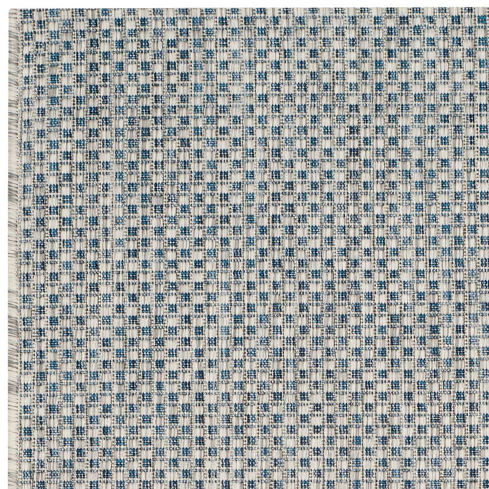 Reversible Easy-Care Synthetic Area Rug in Sleek Gray, 2'7" x 5'