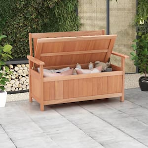 34 Gal. Natural Wood Outdoor Storage Bench