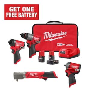 M12 FUEL 12-Volt Li-Ion Brushless Cordless Hammer Drill/Impact Wrench/Impact Driver Combo Kit (2-Tool)with Impact Wrench