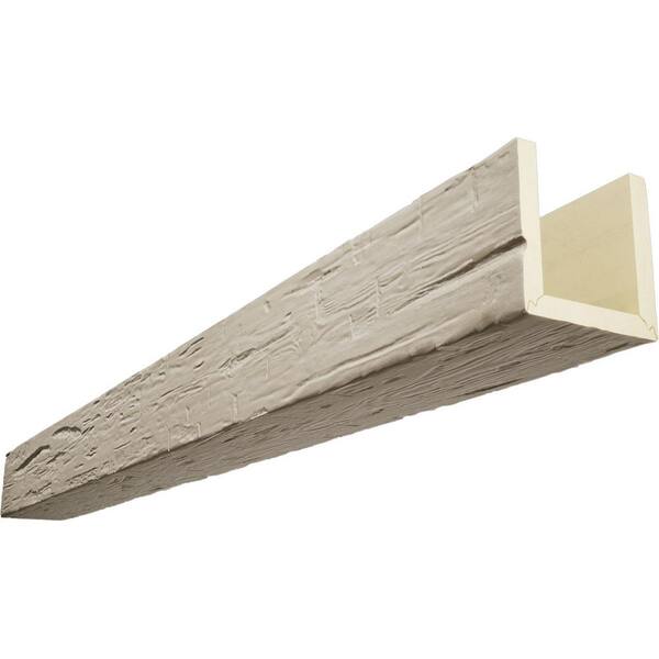 Ekena Millwork Endurathane 4 in. H x 6 in. W x 8 ft. L Hand Hewn Sand Dune Faux Wood Beam