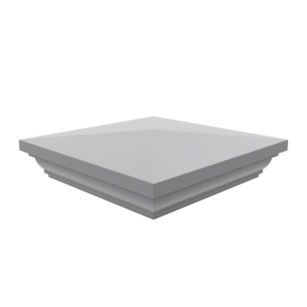 Gray Vinyl Decorative Fence Post Cap for Outdoor Use