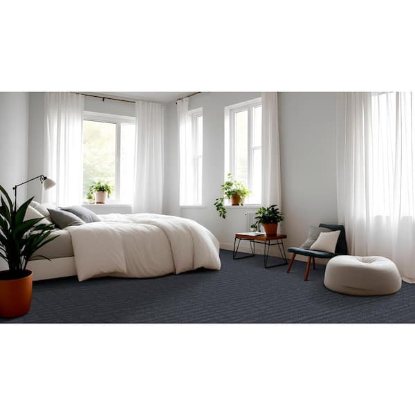 Zinnia Outerspace Blue 42 oz. SD High Performance Polyester Pattern Carpet - Installation Required