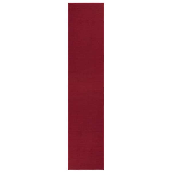 Sweet Home Collection Non-Slip Rubberback Modern Solid Design 2x12 Indoor Runner Rug, 1 ft. 10 in. x 12 ft., Red