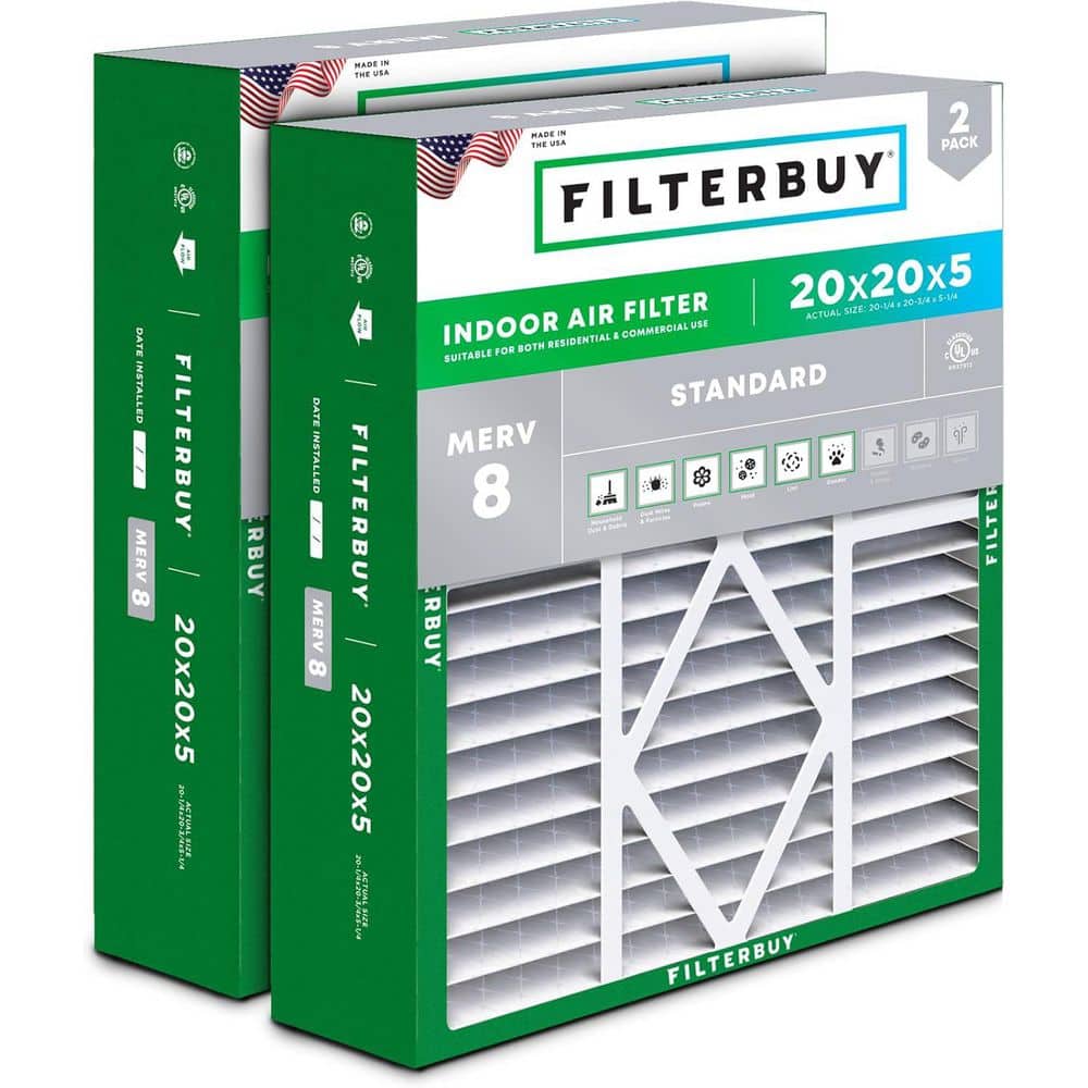Filterbuy 20 in. x 20 in. x 5 in. MERV 8 (FPR 5) Dust Defense