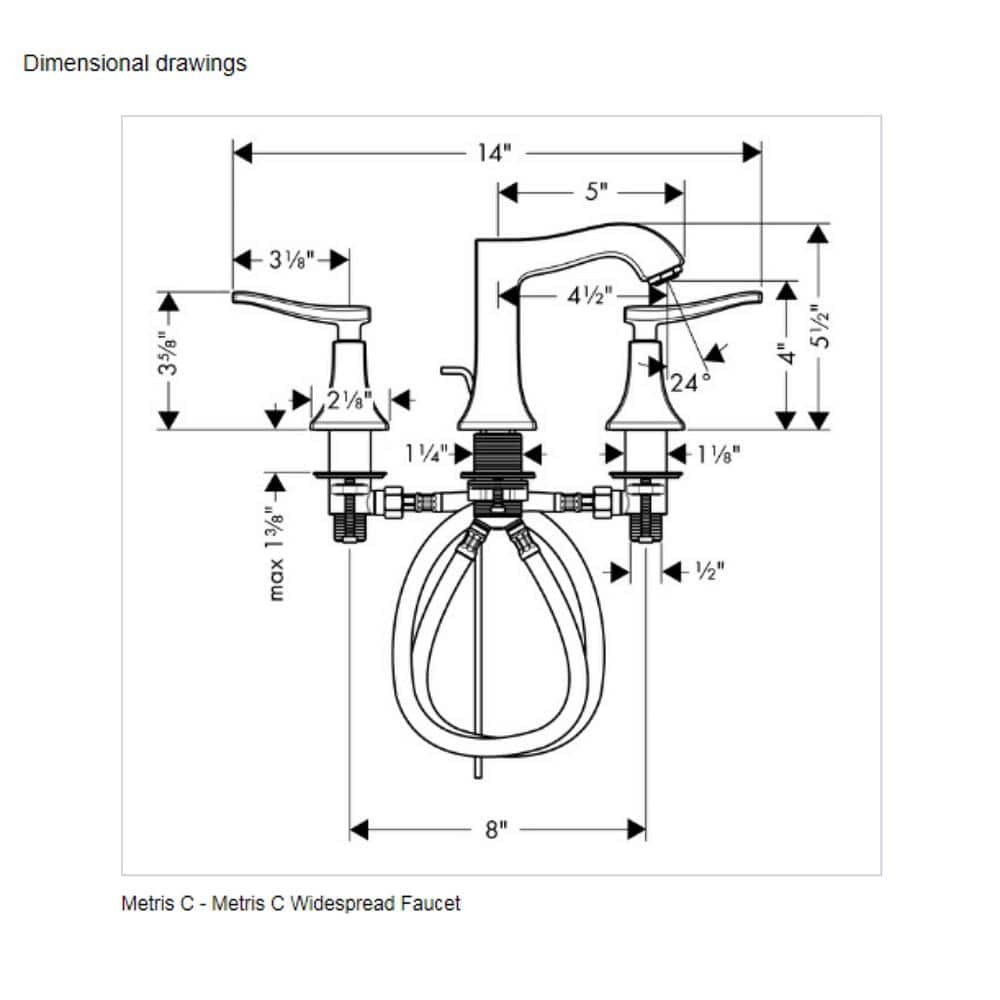 Polished Nickel Modern Widespread Bathroom Faucet Set