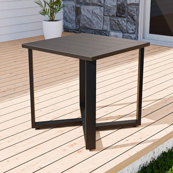 All-Weather Aluminum Garden Outdoor Patio Square Side Table