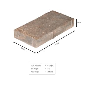Milano Small 7.75 in. x 4 in. x 1.25 in. Ashley River Blend Concrete Paver (960 Pcs. / 207 Sq. ft. / Pallet)