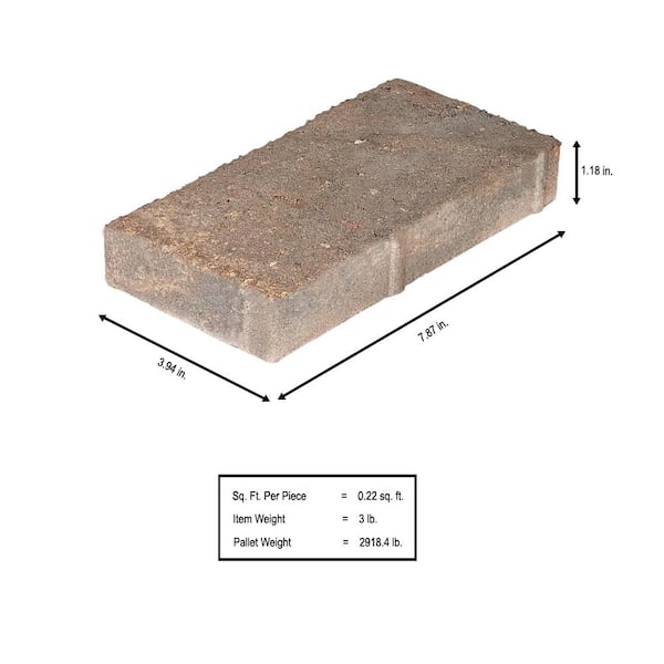 Milano Small 7.75 in. x 4 in. x 1.25 in. Ashley River Blend Concrete Paver (960-Piece / 207 Sq. ft. / Pallet)
