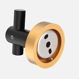 NestPro 2-Pieces Wall Mounted J-Hook Round Bathroom Robe/Towel Hook in Black Gold