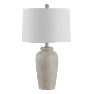 Sabrin 26 in. Antique White Table Lamp with White Shade