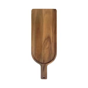 Shovel Shaped Brown Charcuterie Serving Board with Handle, 19 in., Acacia Wood