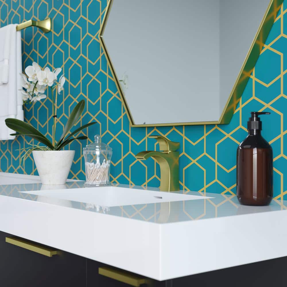 Brushed Gold Single Handle High Arc Bathroom Faucet