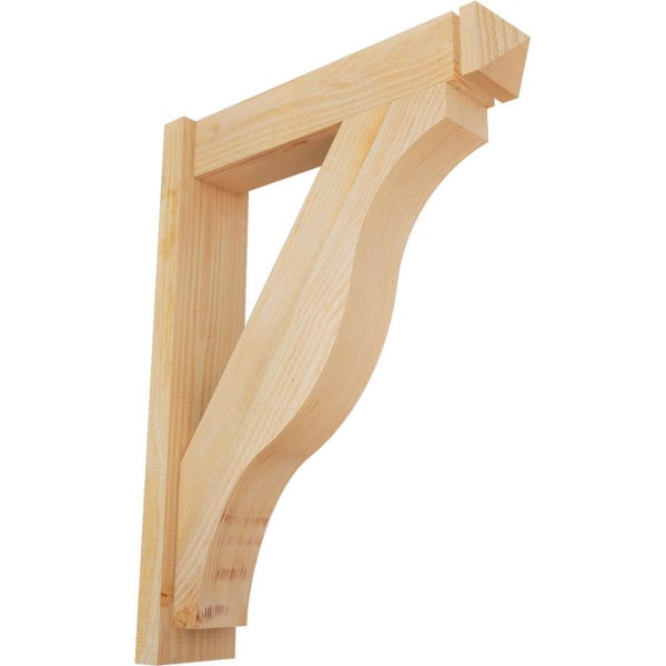 Ekena Millwork 6 in. x 34 in. x 26 in. Douglas Fir Fuston Arts and Crafts Rough Sawn Outlooker