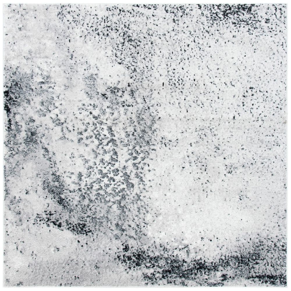 Skyler 7 ft. x 7 ft. Silver/Black Distressed Overdyed Square Area Rug price history on PriceWatchPro