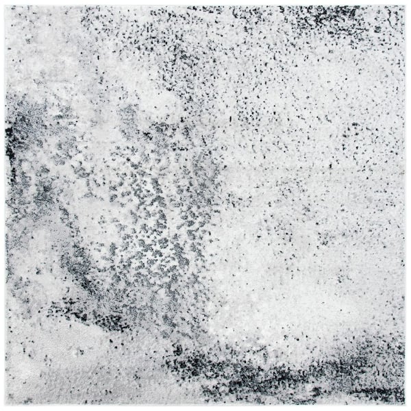 SAFAVIEH Skyler 7 ft. x 7 ft. Silver/Black Distressed Overdyed Square ...