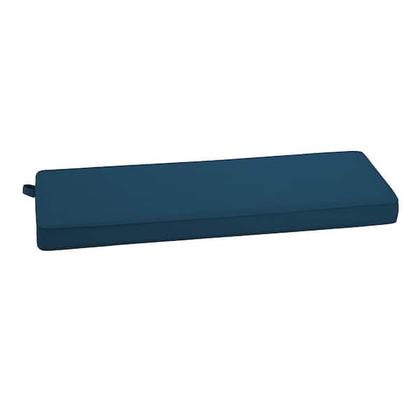 ARDEN Foam Outdoor Rectangular Bench Cushion 48 x 18 ProFoam Rain-Proof Fade Resistant Classic Navy Woven Solid