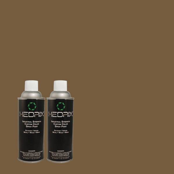 Hedrix 11 oz. Match of 740D-7 Frontier Shadow Low Lustre Custom Spray Paint (2-Pack)