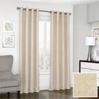 Trevi Natural Solid Polyester 52 in. W x 84 in. L Blackout Single Grommet Top Curtain Panel