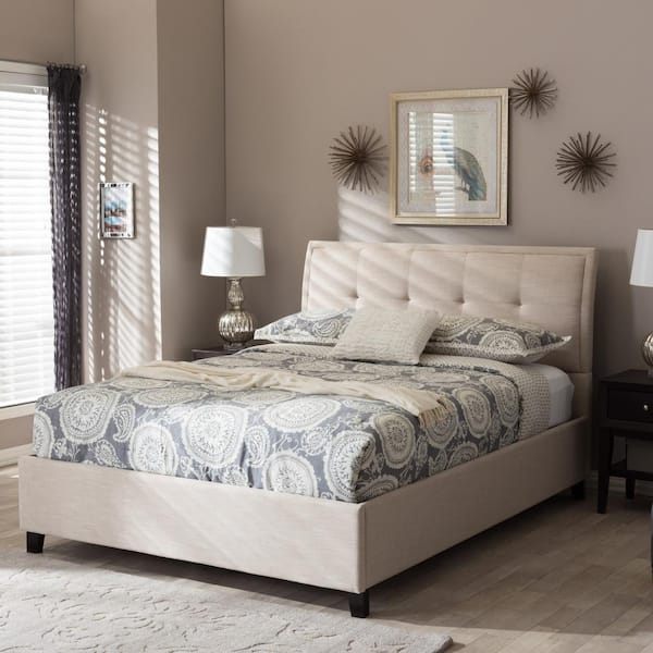 Baxton Studio Lea Beige Queen Upholstered Bed 28862 7019 HD The