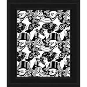 Eight Heads by M.C. Escher Gallery Black Framed Abstract Oil Painting Art Print 10.5 in. x 12.5 in.