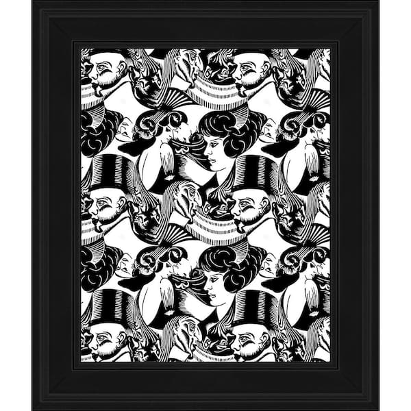 LA PASTICHE Eight Heads by M.C. Escher Gallery Black Framed Abstract Oil Painting Art Print 10.5 in. x 12.5 in.