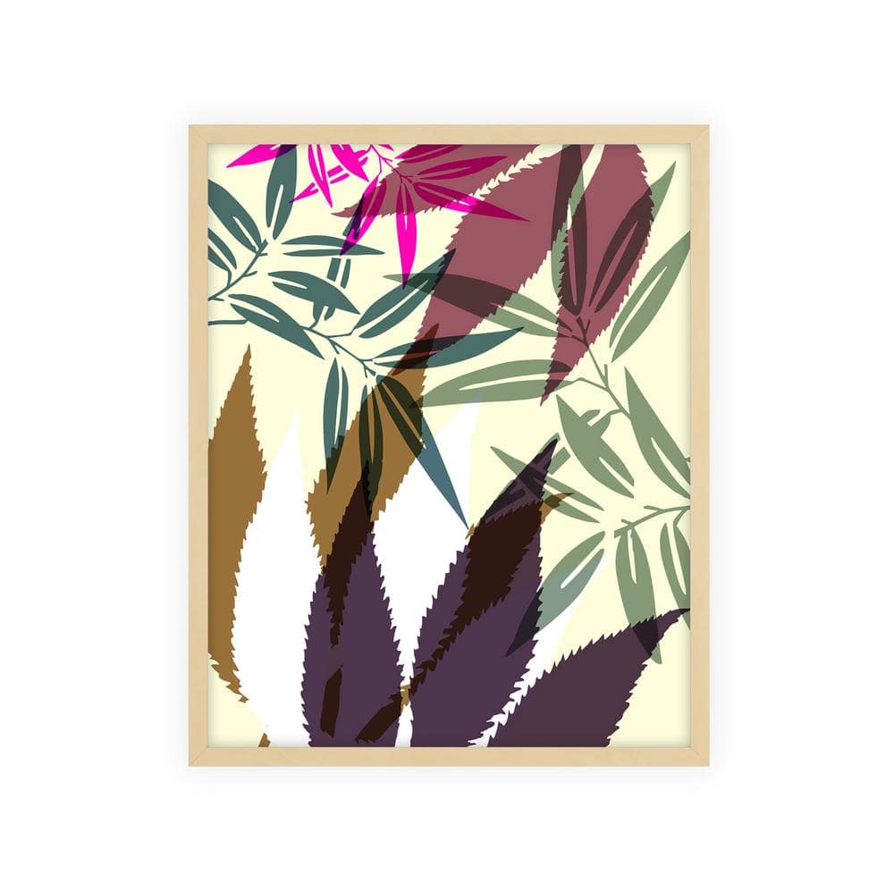 Modern Leaves Framed Nature Art Print 42 in. x 34 in.