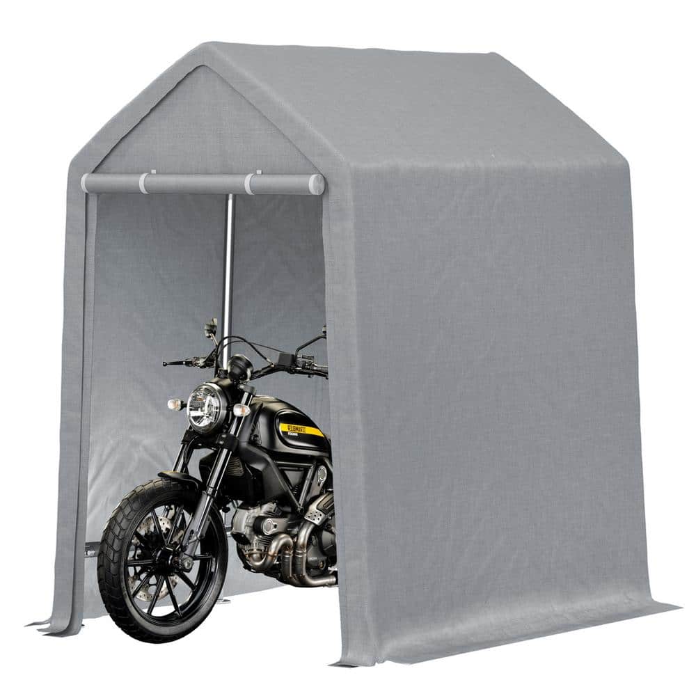 10 ft. W x 10 ft. D x 8.9 ft. H Portable Steel Carport, Metal Frame Storage Tent with Roll-Up Zipper Door