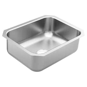 1800 Series Stainless Steel 23.5 in. Single Bowl Undermount Kitchen Sink with 8 in. Depth
