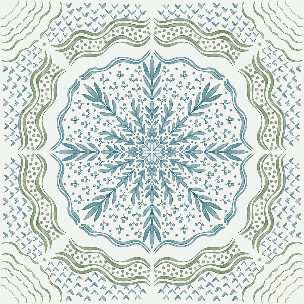 12 in. x 12 in. Charleston Blue and Green 3 MIL Peel and Stick Floor Tiles (20-Tile, 20 sq. ft.) price history