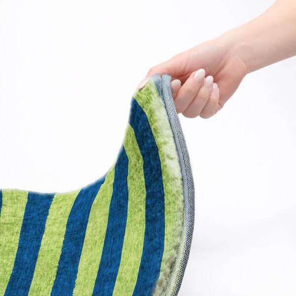 Dream Shag Premium Machine Washable Abstract ADS530 Navy 2 ft. x 3 ft. Accent Rug