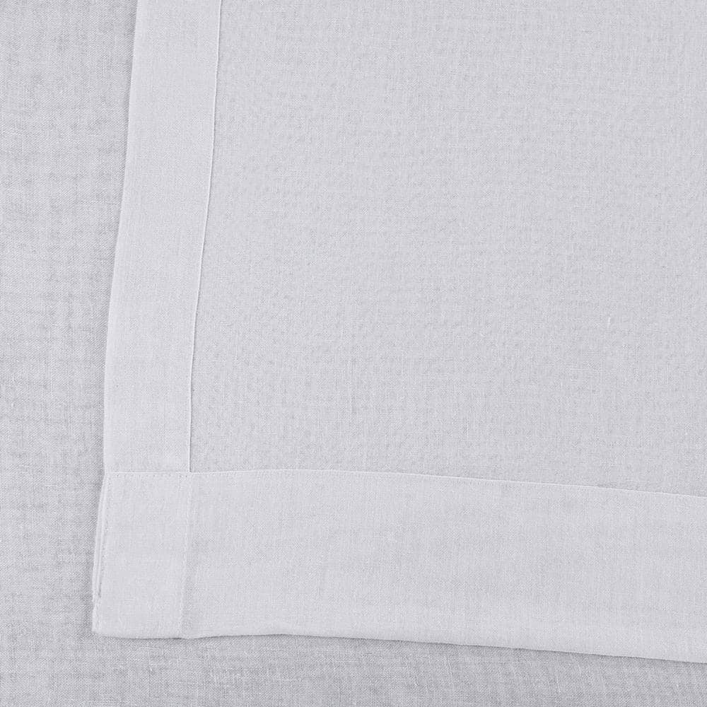 White Orchid Faux Linen Sheer Curtain (1 Panel), White Orchid, 50W X 96L